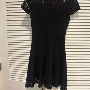 Michael Kors Black Off the Shoulder Flutter Sleeve Mini Dress